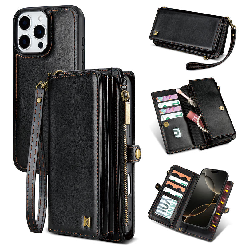 Handyhülle aus Kunstleder mit Clutch für iPhone mit Handschlaufe
