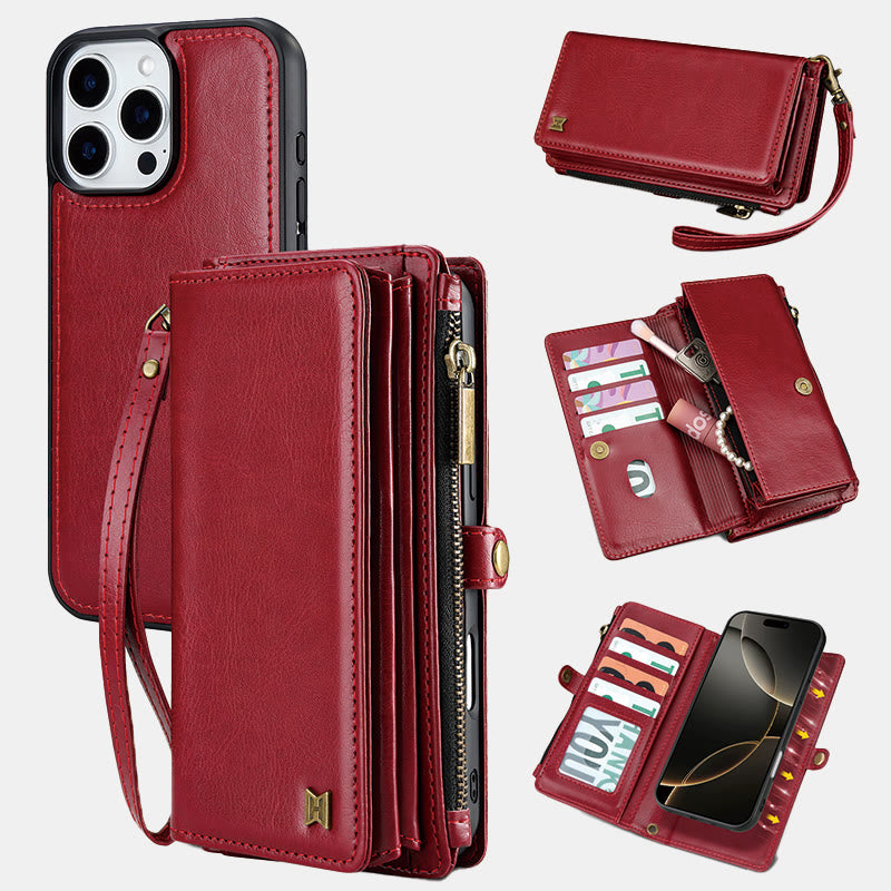 Handyhülle aus Kunstleder mit Clutch für iPhone mit Handschlaufe