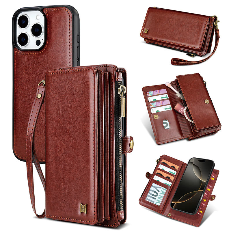 Handyhülle aus Kunstleder mit Clutch für iPhone mit Handschlaufe
