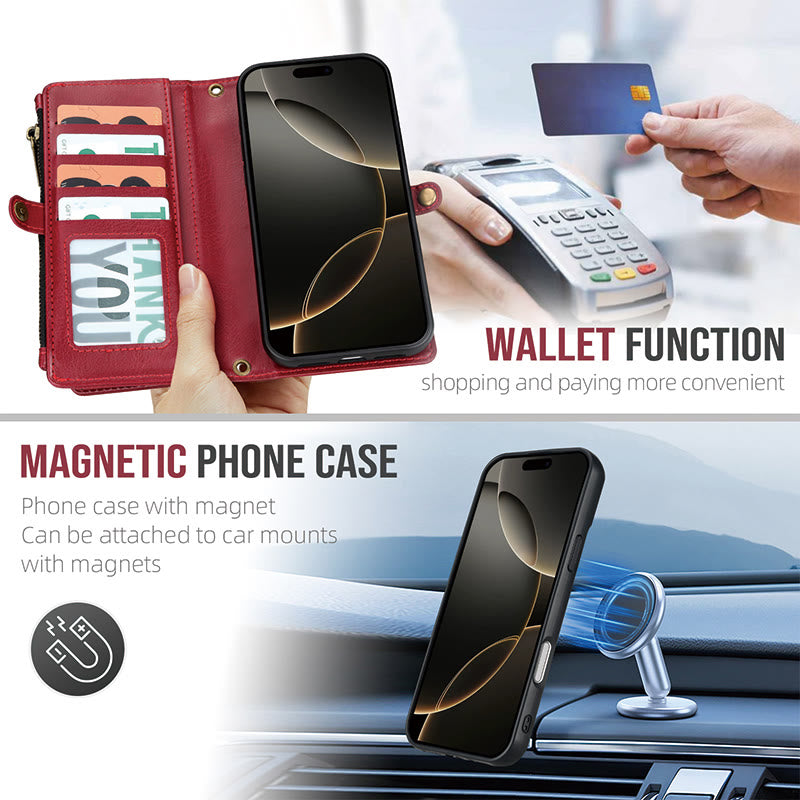 Handyhülle aus Kunstleder mit Clutch für iPhone mit Handschlaufe