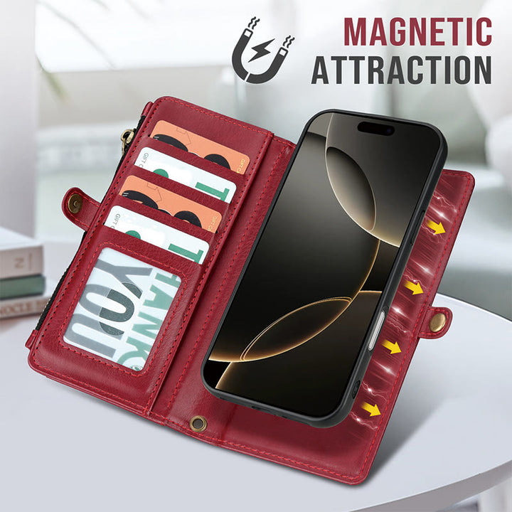 Handyhülle aus Kunstleder mit Clutch für iPhone mit Handschlaufe