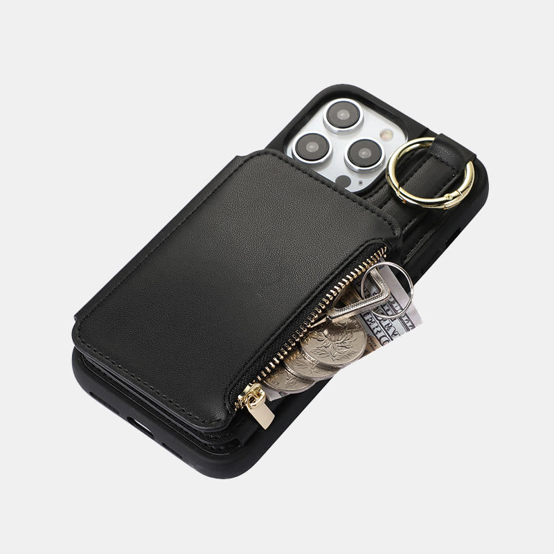 RFID-blockierende Handyhülle aus Kunstleder, Brieftasche für iPhone 13/14/15/16