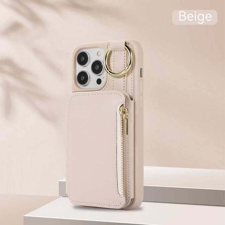 RFID-blockierende Handyhülle aus Kunstleder, Brieftasche für iPhone 13/14/15/16