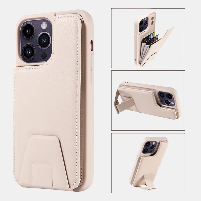 Minimalistische Handyhülle aus PU-Leder für iPhone mit Kartenhalter