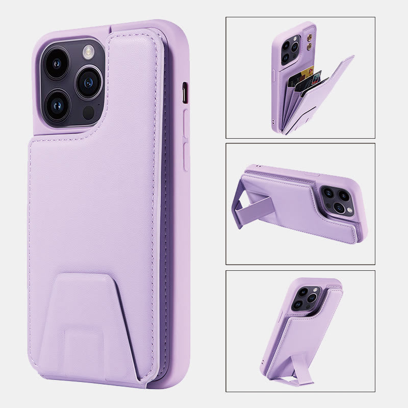 Minimalistische Handyhülle aus PU-Leder für iPhone mit Kartenhalter