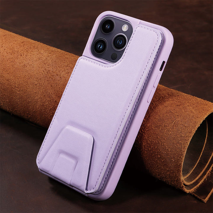 Minimalistische Handyhülle aus PU-Leder für iPhone mit Kartenhalter
