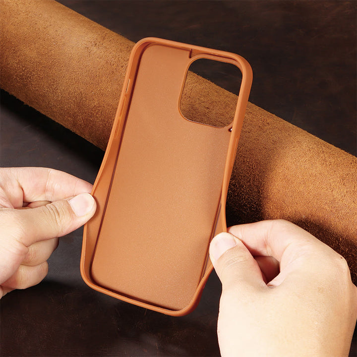 Minimalistische Handyhülle aus PU-Leder für iPhone mit Kartenhalter