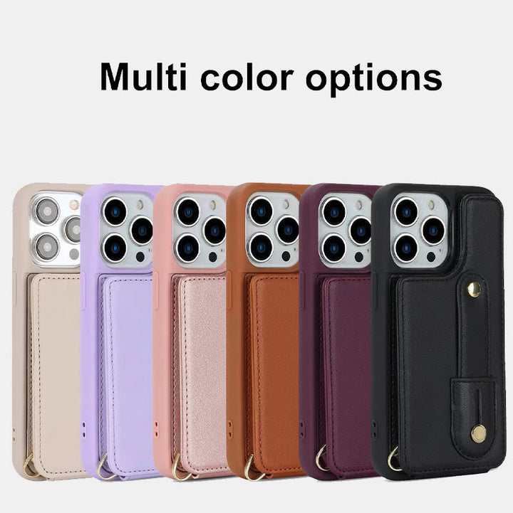Handyhülle aus Kunstleder für iPhone mit Umhängegurt