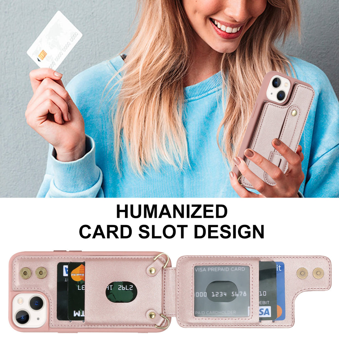 Handyhülle aus Kunstleder für iPhone mit Umhängegurt