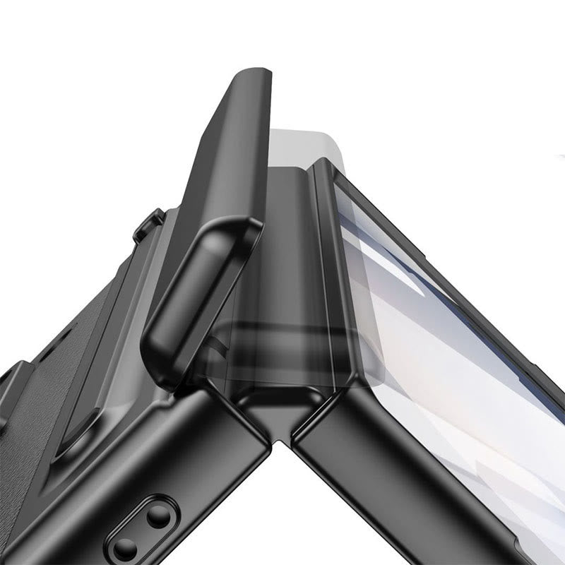 Lychee Leder Samsung Z Fold Handyhülle mit S-Pen Slot Displayschutz