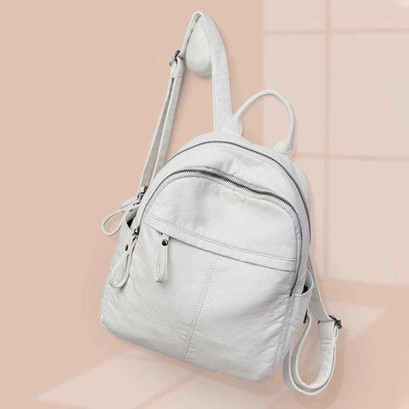Weicher Lederrucksack für Damen, modischer Designer-Reise-Tagesrucksack für Damen