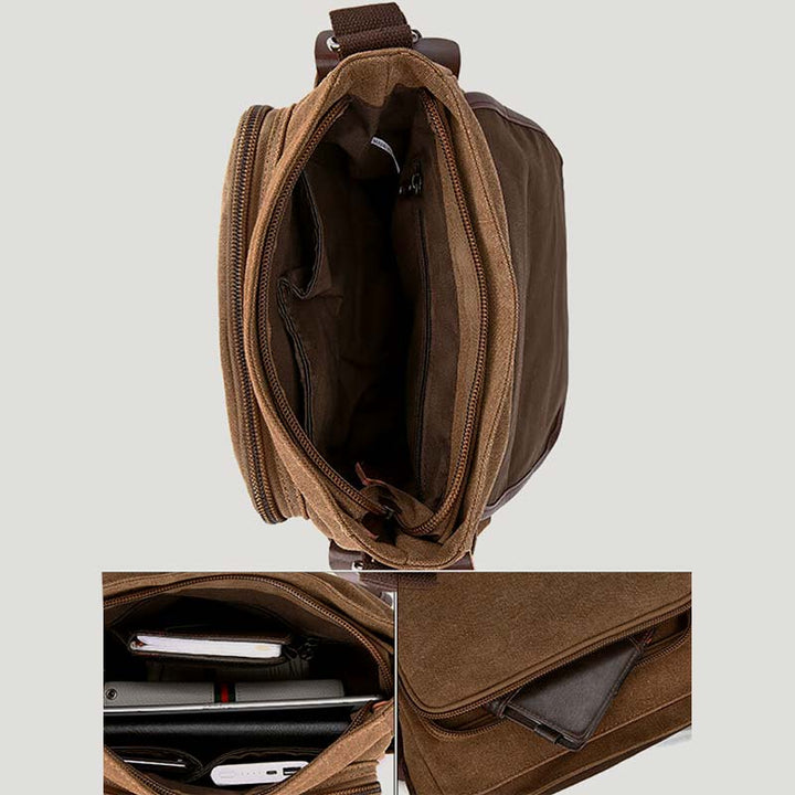 Unisex Retro Canvas Tasche Große funktionelle Umhängetasche Messenger Bag