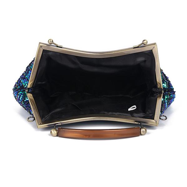Handgemachte Perlen Clutch Pfau Pailletten Tasche