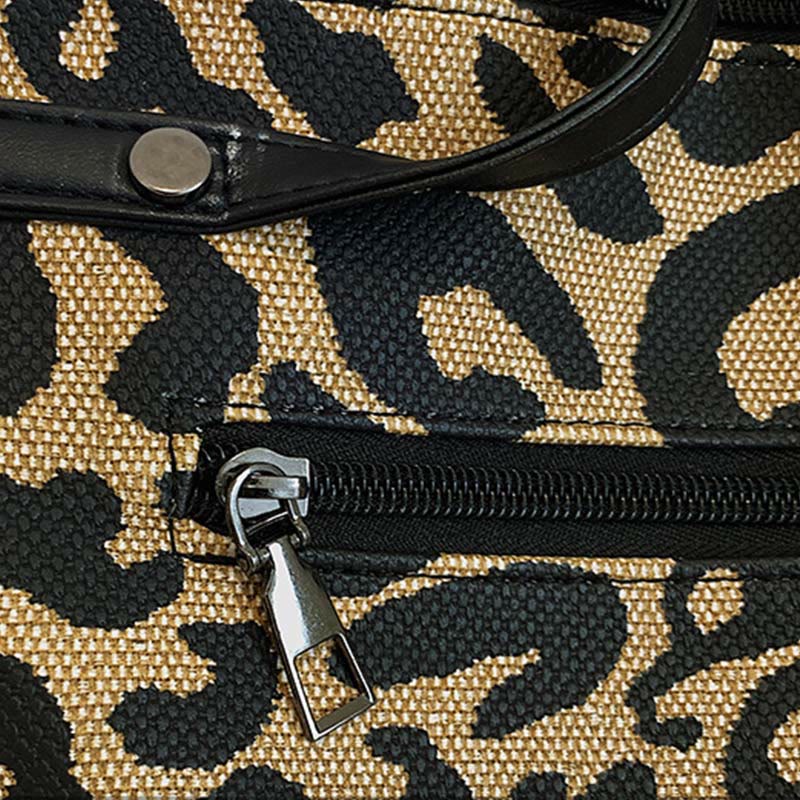 Tragetasche mit Leopardenmuster für Damen, strapazierfähige Umhängetasche mit Nieten