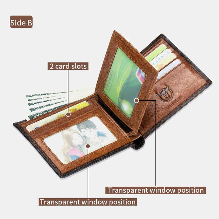 Kurze Geldbörse aus echtem Leder mit RFID-Schutz und mehreren Steckplätzen und Farbverlauf