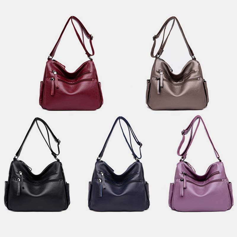 Große Umhängetasche im Retro-Stil mit mehreren Taschen - image 12