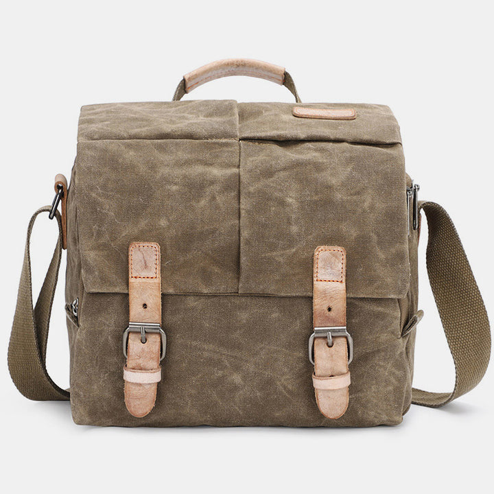 Retro gewachste Leinwand-Kameratasche DSLR SLR gepolsterte Umhänge-Schultertasche