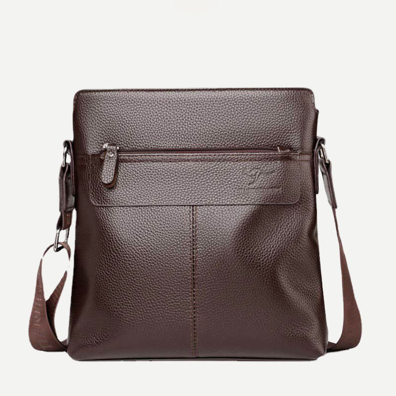 Messenger Bag für Männer Lychee Muster Echtleder Business Rucksack