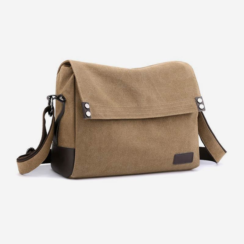 Lässige Messenger-Tasche aus Canvas mit großem Fassungsvermögen