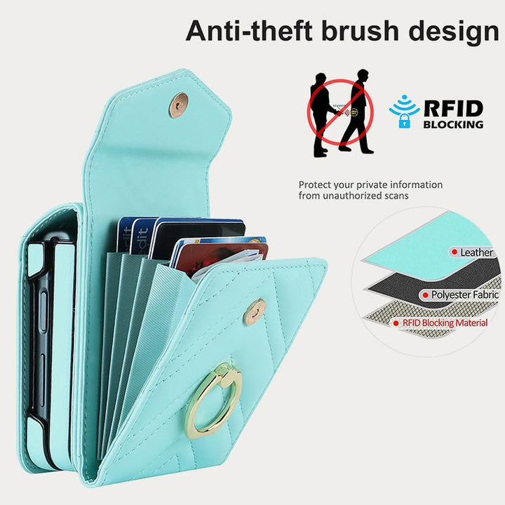 Handyhülle für Daily Z Flip Series Gesteppte Lederhülle