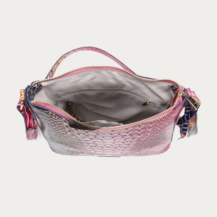 Umhängetasche für Damen, Retro-Krokodilmuster, Leder, Dating-Tasche
