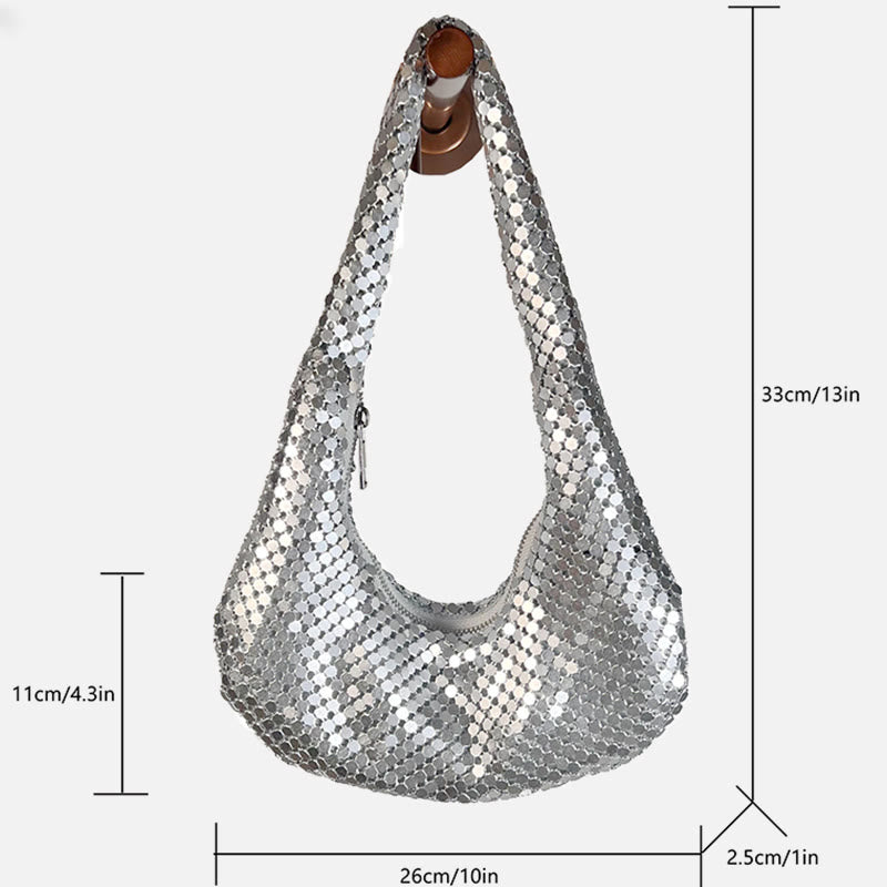 Abendtasche für Damen, Metall, glitzernd, glitzernd, Party-Geldbörse