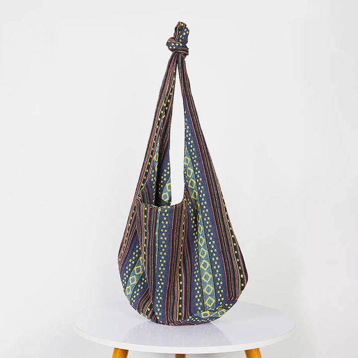 Große Jacquard Canvas Tote Stilvolle Student Umhängetasche für Frauen
