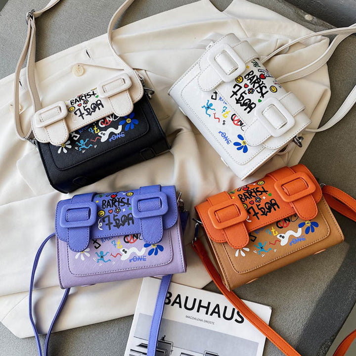 Graffiti Kleine Telefon Geldbörse Mode Umhängetasche Schultertasche Handtasche