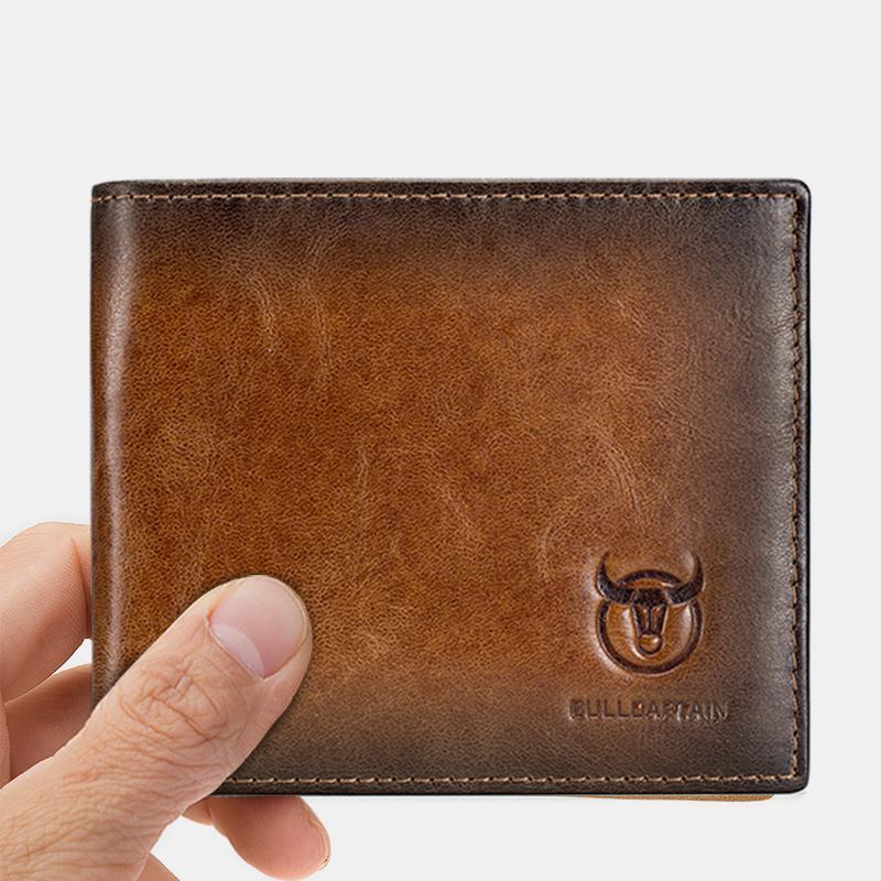 Kurze Geldbörse aus echtem Leder mit RFID-Schutz und mehreren Steckplätzen und Farbverlauf