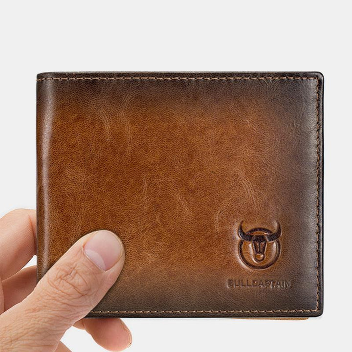 Kurze Geldbörse aus echtem Leder mit RFID-Schutz und mehreren Steckplätzen und Farbverlauf