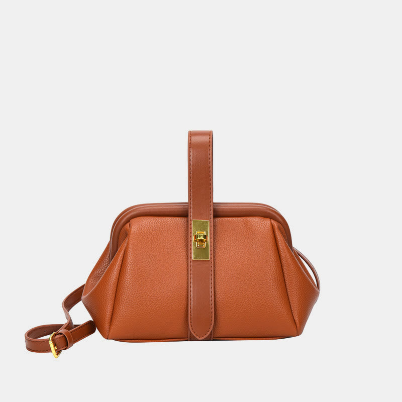 Handytasche mit Schnalle für Damen, elegante Handtasche aus Leder, Umhängetasche