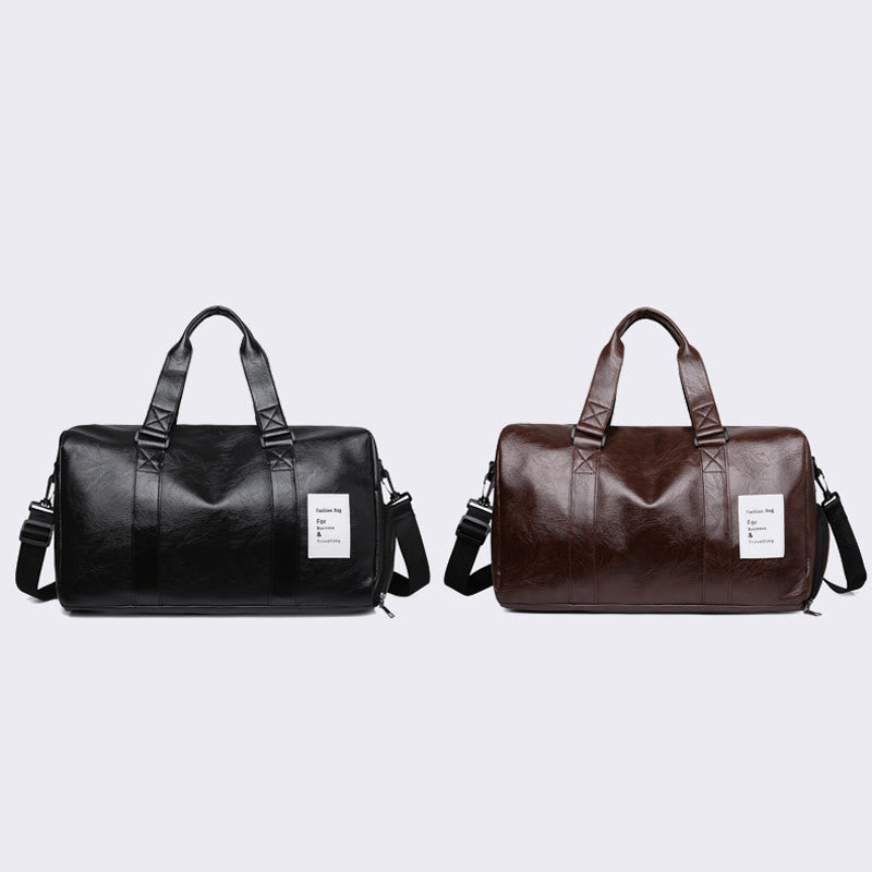 Sport-Fitnesstasche für Damen und Herren, große Reisetasche aus Leder