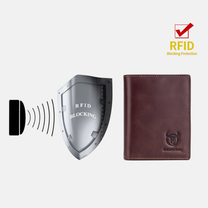 Diebstahlsichere, RFID-geschützte Geldbörse aus echtem Leder mit mehreren Steckplätzen
