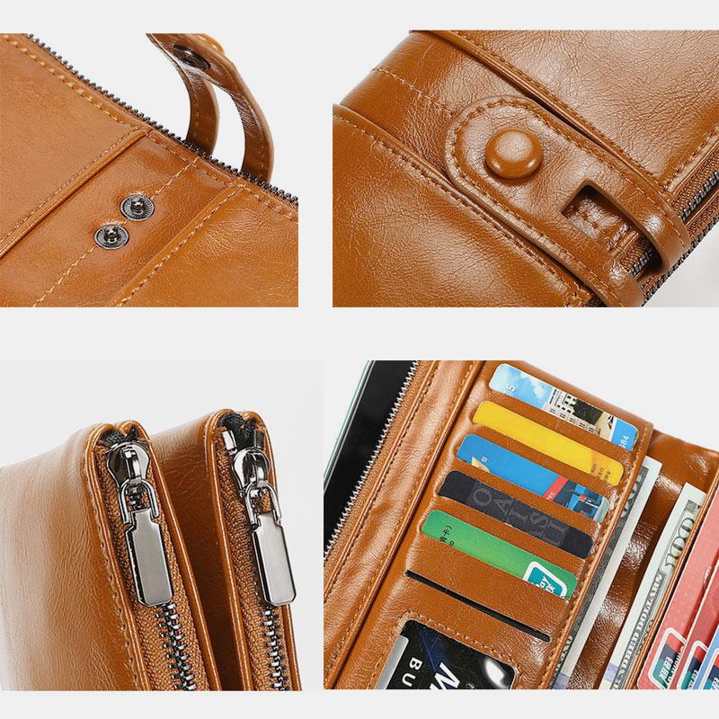 Lange Geldbörse im Vintage-Stil mit RFID-Schutz