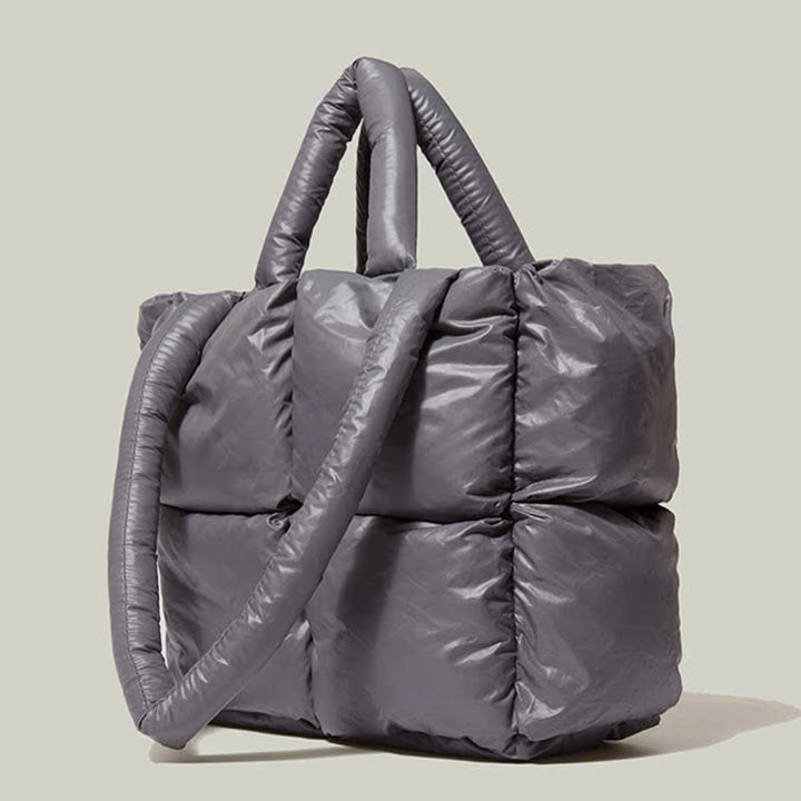 Gesteppte Puffer-Einkaufstasche mit großem Fassungsvermögen für Damen, weich gepolsterte Daunenhandtasche
