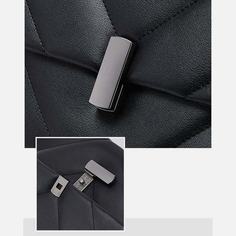 Diamant-Kettentasche für Damen, echtes Leder, quadratische Unterarmtasche
