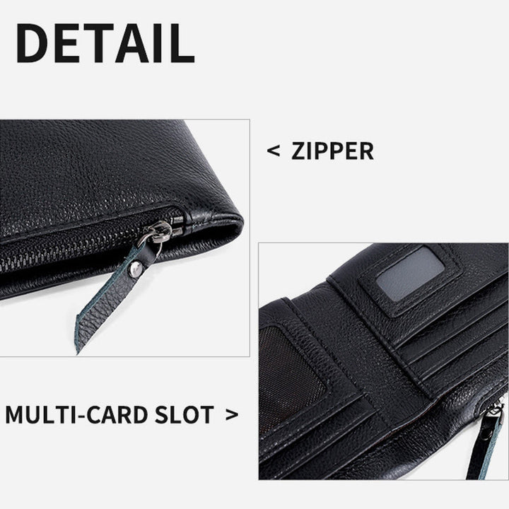Geldbörse für Herren aus echtem Leder mit RFID-Schutz und antimagnetischem Münzclip