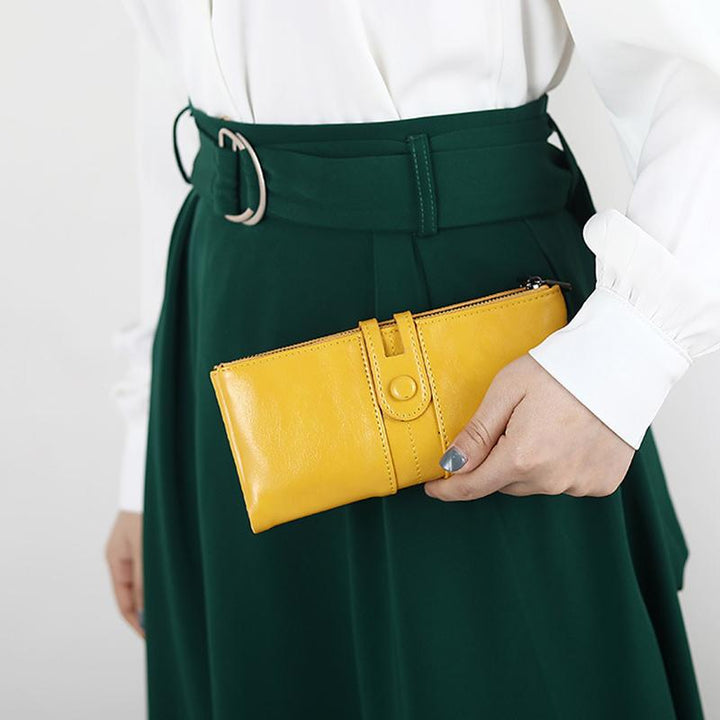 Lange Geldbörse im Vintage-Stil mit RFID-Schutz