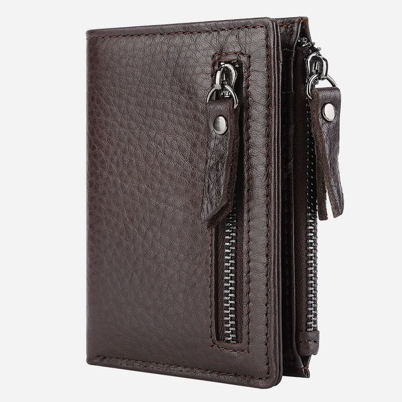 Echtes Leder RFID Geldbörse für Männer Minimalistische große Retro Geldbörse