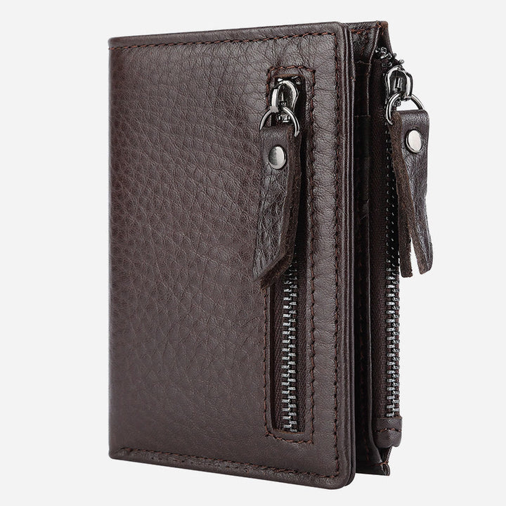 Echtes Leder RFID Geldbörse für Männer Minimalistische große Retro Geldbörse