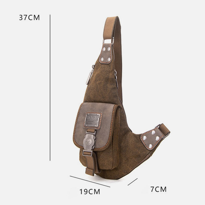 Multifunktionale Canvas-Brusttasche für Herren, Freizeit-Umhängetasche