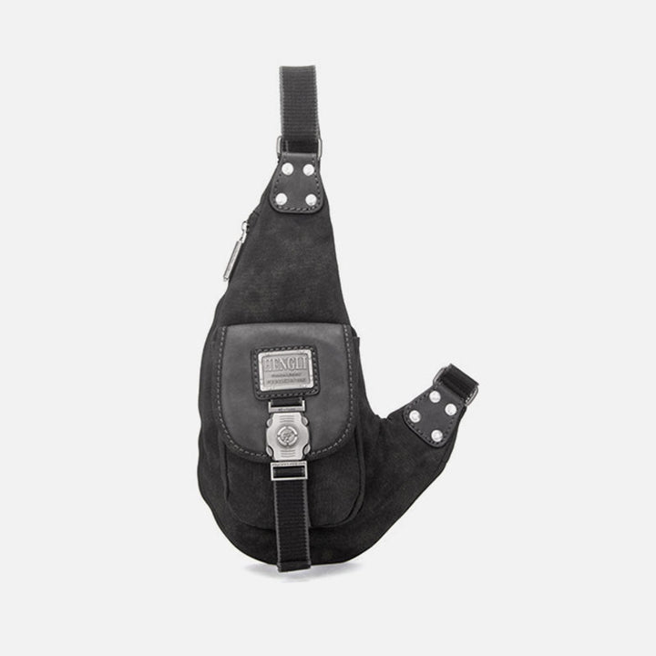Multifunktionale Canvas-Brusttasche für Herren, Freizeit-Umhängetasche