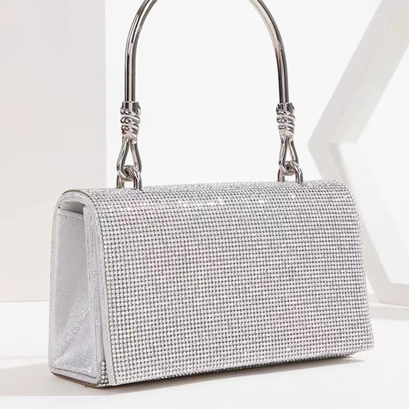 Abendtasche für Damen Glitzer Diamant Leder Leichte Handgelenktasche