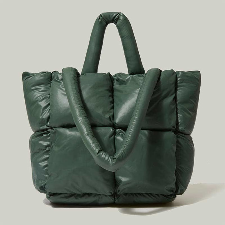 Gesteppte Puffer-Einkaufstasche mit großem Fassungsvermögen für Damen, weich gepolsterte Daunenhandtasche