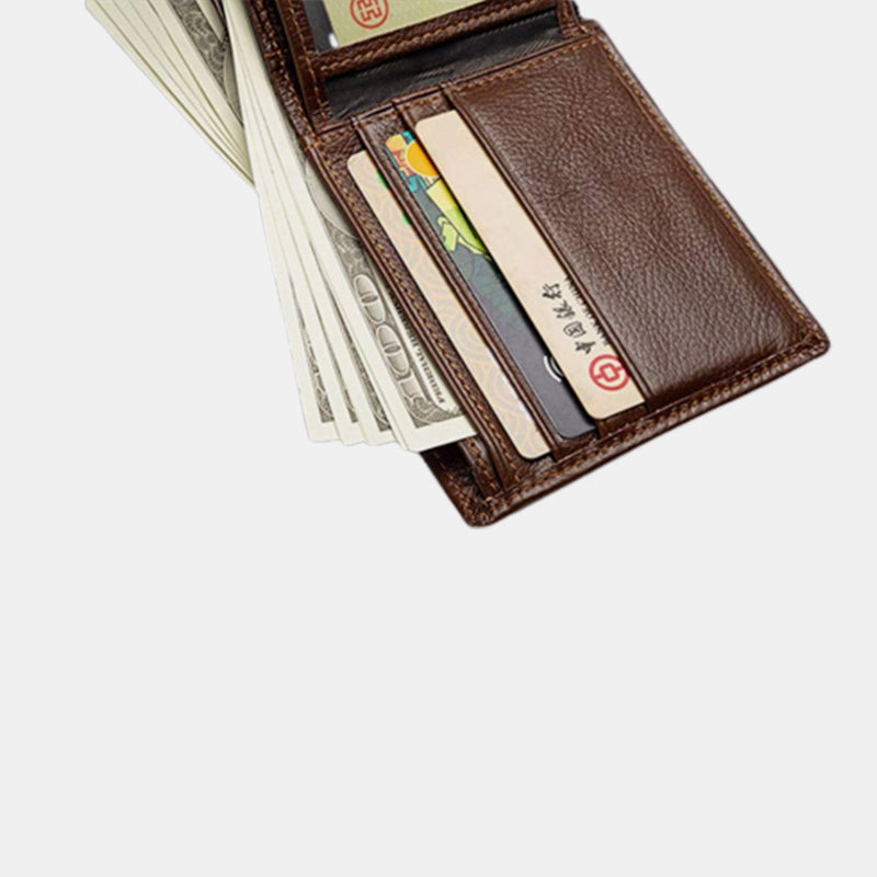 Herren Retro Bifold Kurze Geräumige Leder Geldbörse Multi Style Optionals