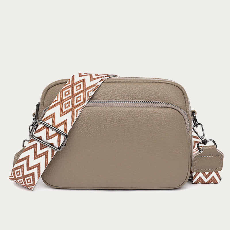 Umhängetasche für Damen, weiches Leder mit Litschi-Muster, Einkaufstasche