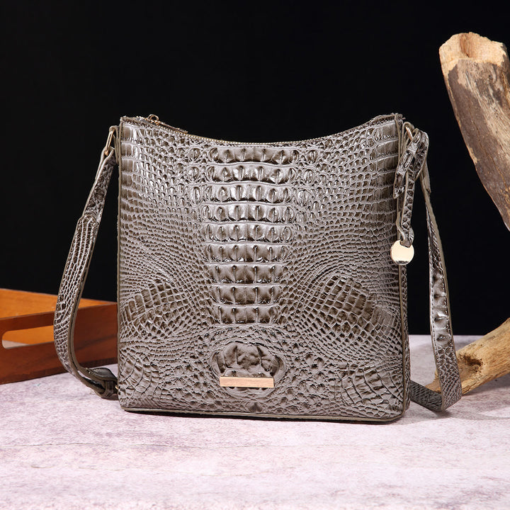 Umhängetasche für Damen, Retro-Krokodilmuster, Leder, Dating-Tasche