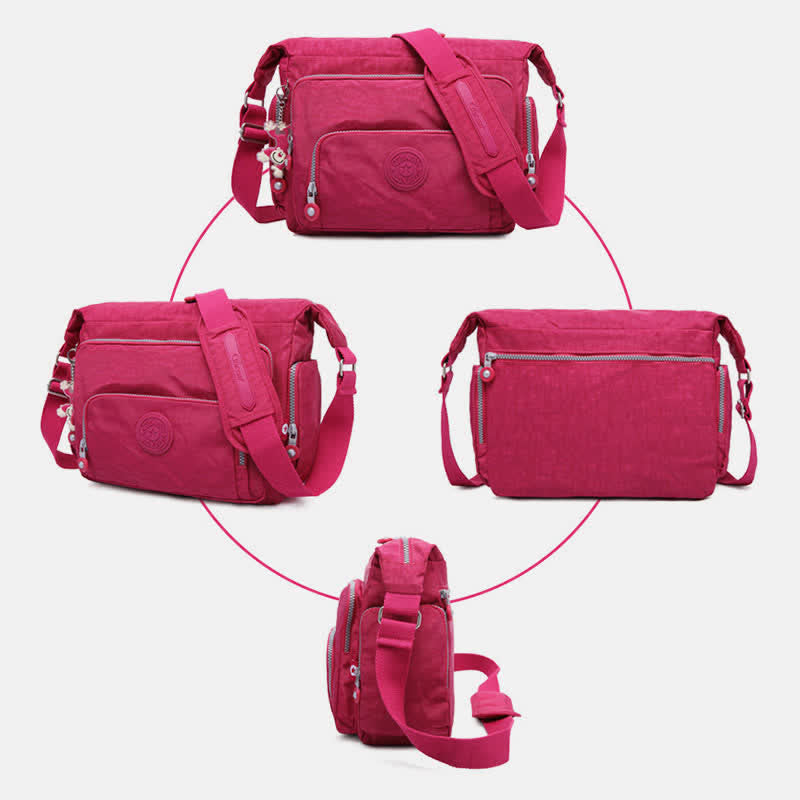 Umhängetasche für Damen, leicht, mehrere Taschen, lässige Schultertasche aus Segeltuch