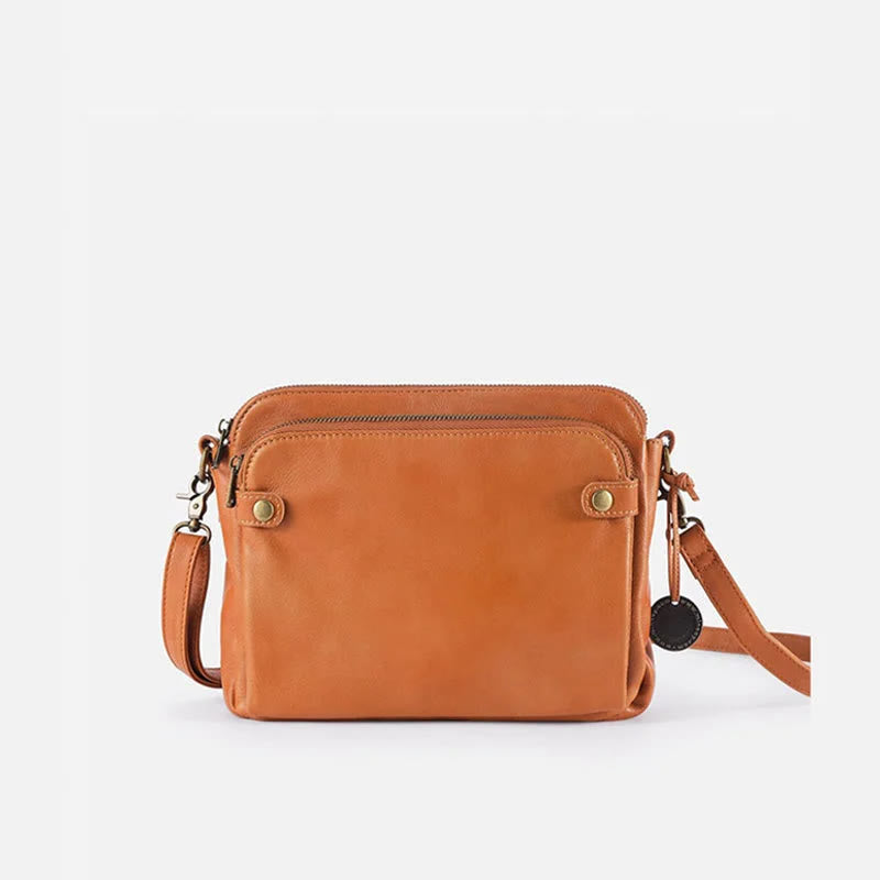 Vintage Dreilagige Umhängetasche aus Leder für Damen