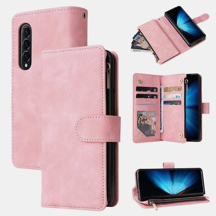 Stoßfeste Sansung Galaxy Z Fold 4 Fold 3 Hülle mit mehreren Kartenfächern